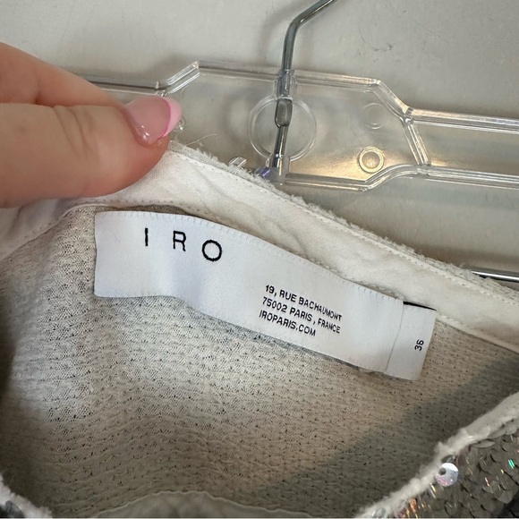 IRO | Mahont Skirt in Silver Sequins Paper Bag Waist Wrap Size 36 (4 US) - Picture 4 of 7